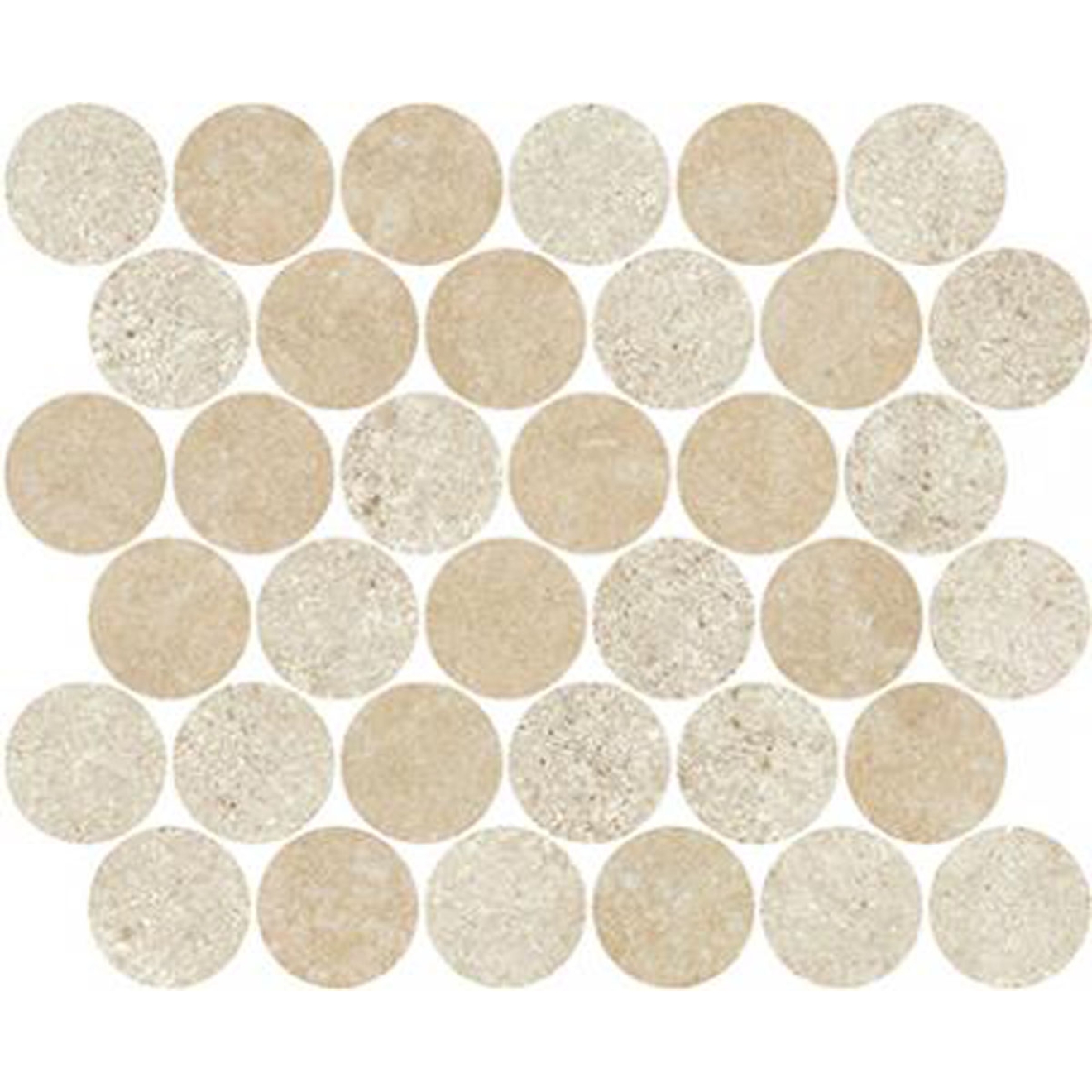 Margres Pure Stone White/Beige Anpoliert Mosaik Circles 28x32 cm