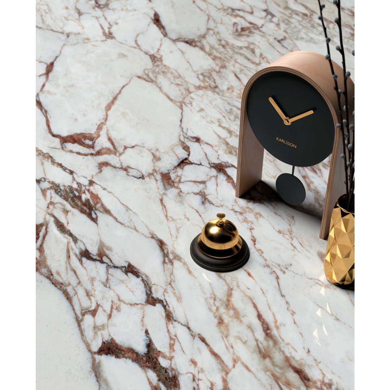 Mirage Cosmopolitan Arabescato Oro Poliert Boden- und Wandfliese 60x120 cm