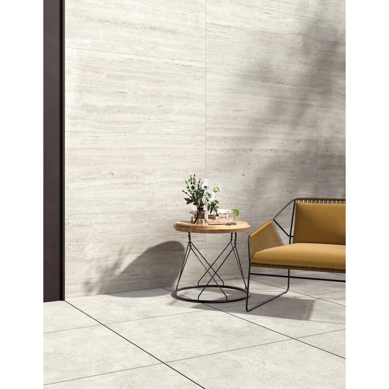 Mirage Elysian Travertini Pearly Cross Strukturiert Terrassenplatte 60x120 cm