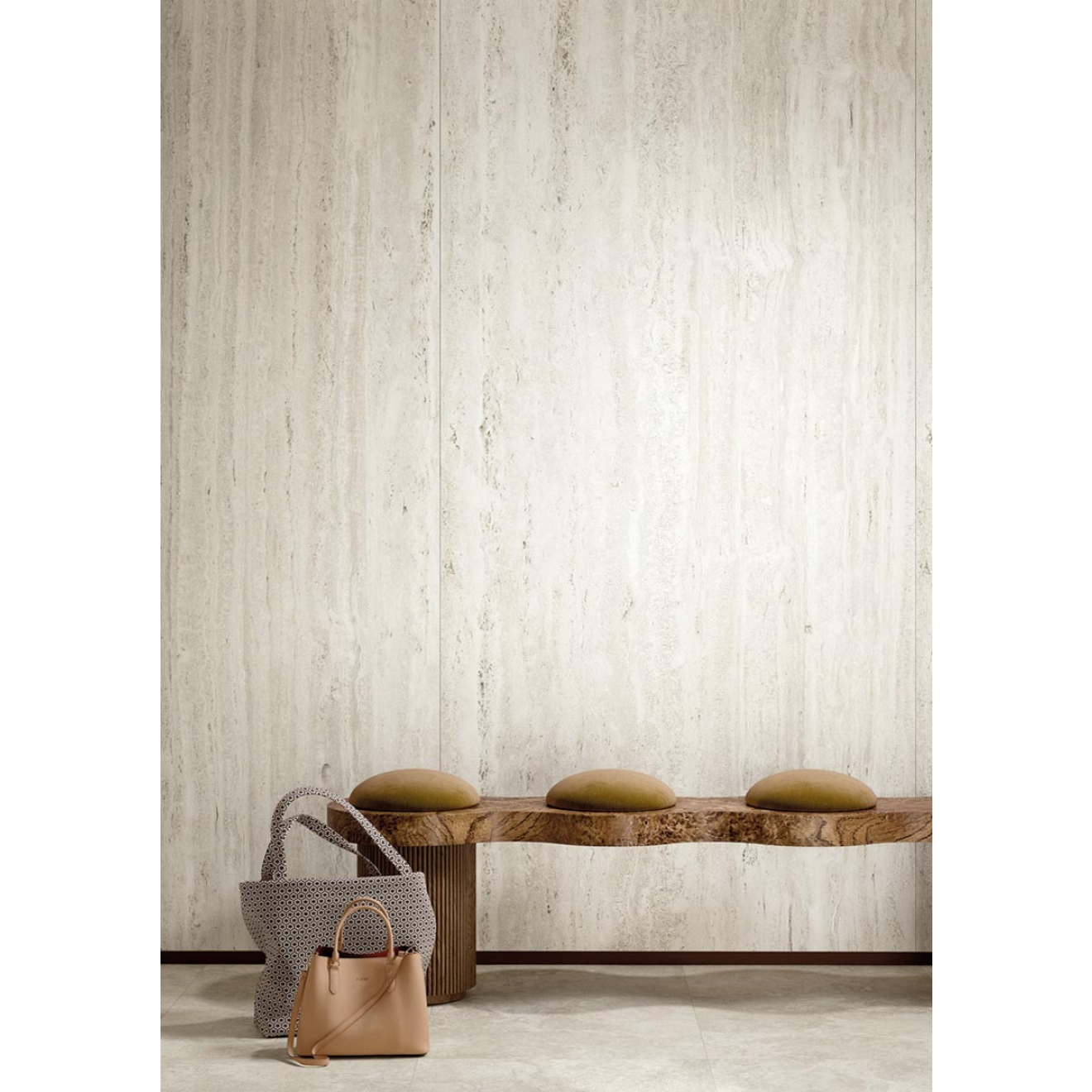 Mirage Elysian Travertini Pearly gebürstet Boden- und Wandfliese 80x160 cm