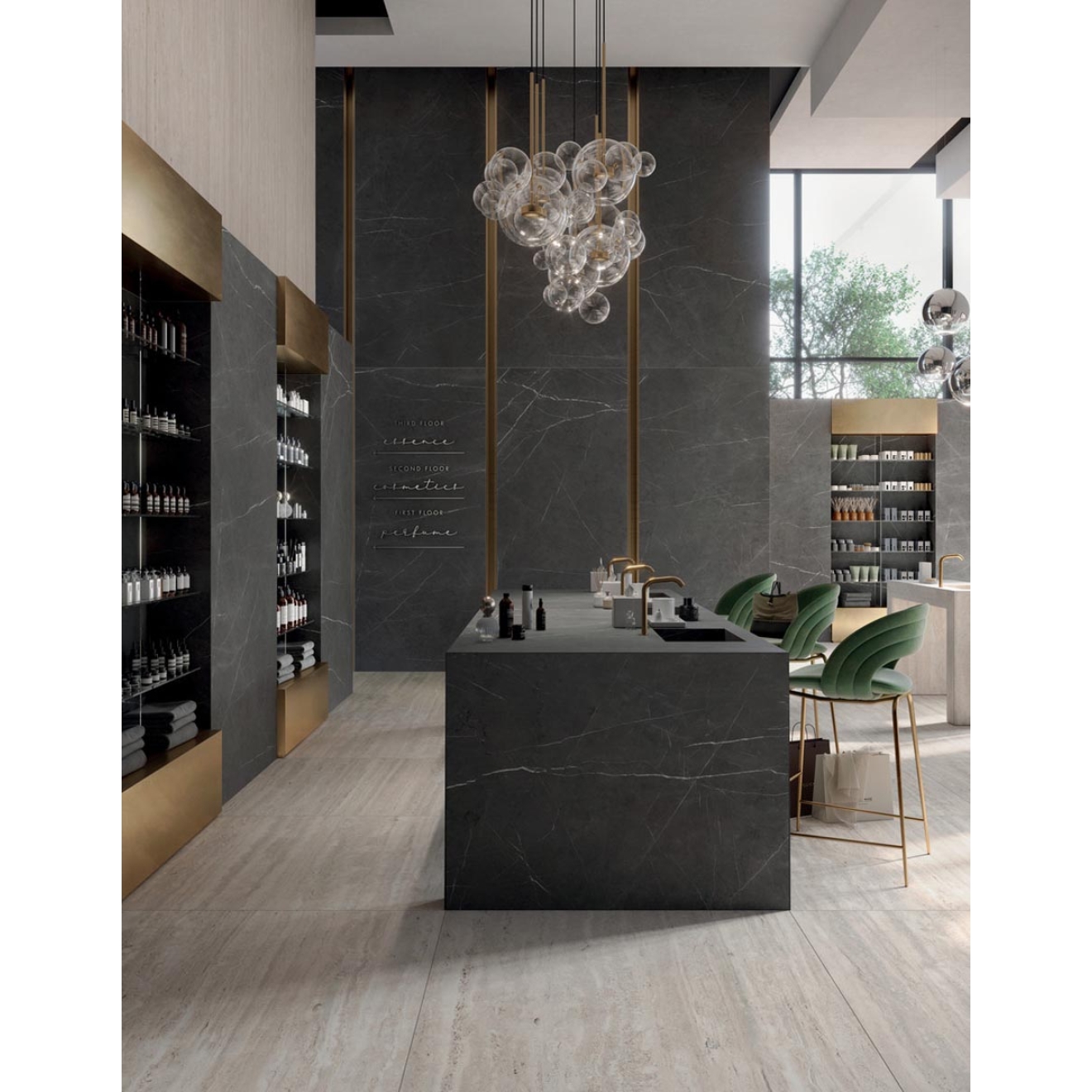 Mirage Jolie Pietra Grey Spazzolata Boden- und Wandfliese 120x120 cm