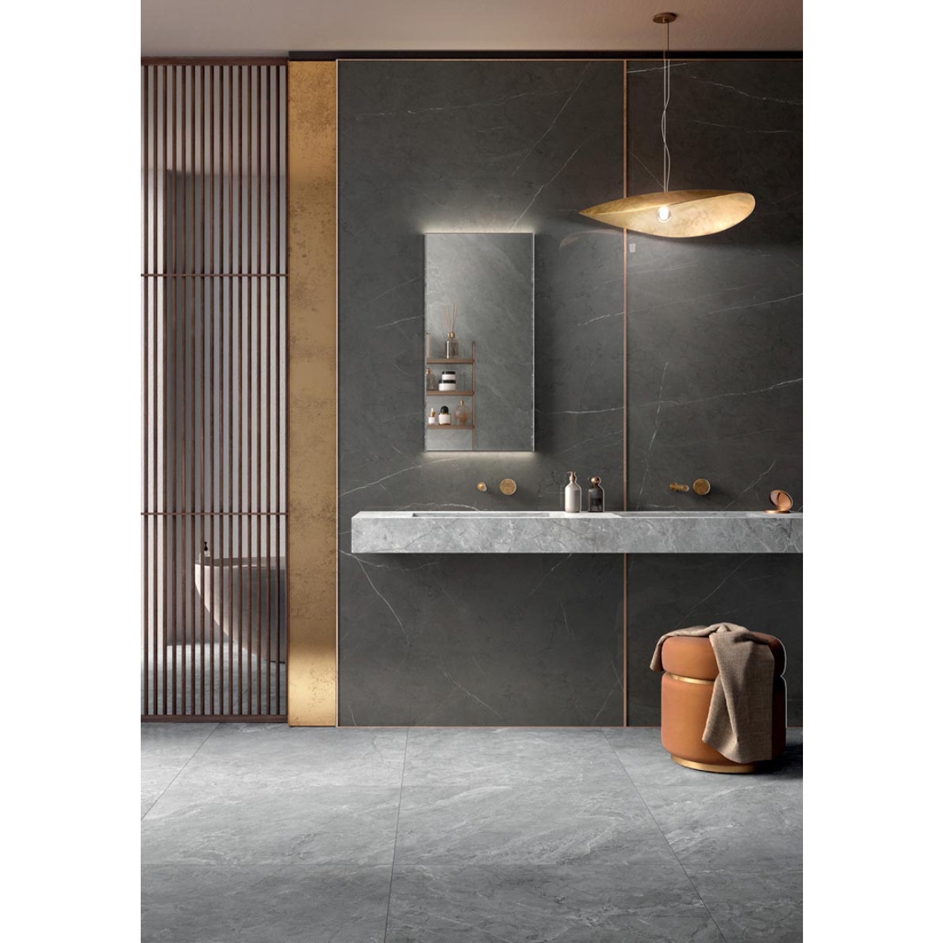 Mirage Jolie Pietra Grey Spazzolata Boden- und Wandfliese 120x120 cm