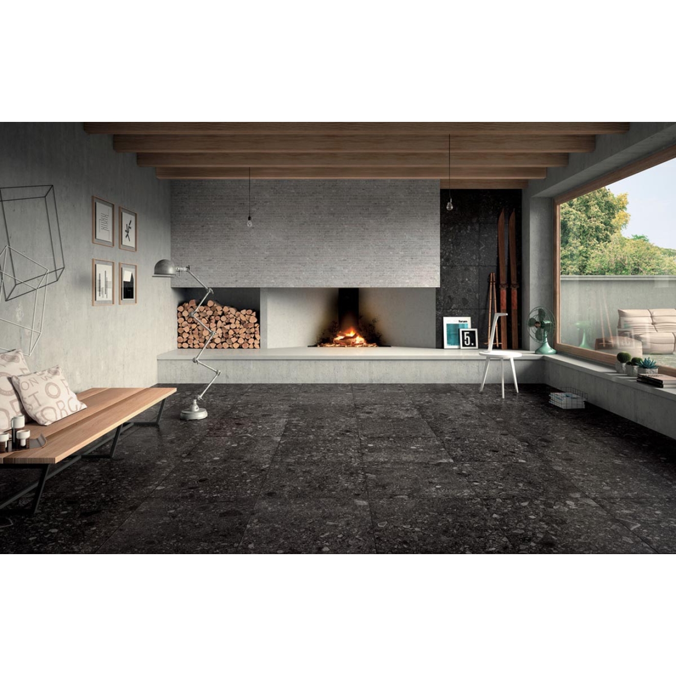 Mirage Norr Svart Natural Boden- und Wandfliese 60x60 cm