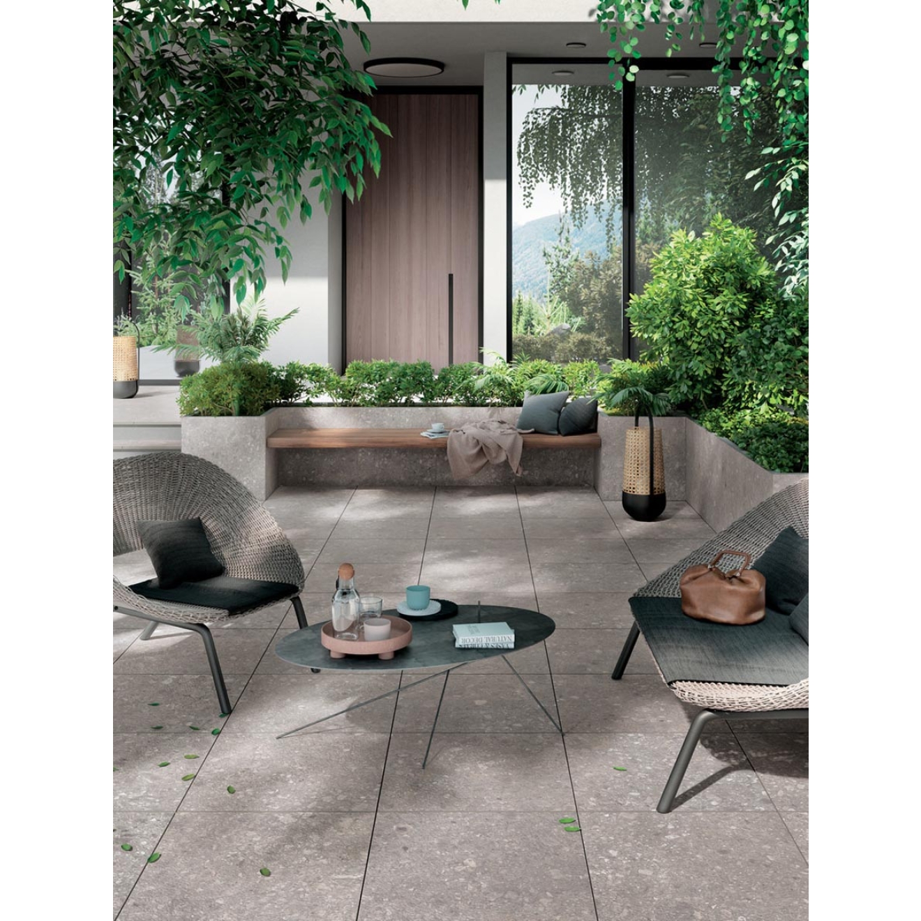 Mirage Norr Vit Strukturiert Terrassenplatte 120x120 cm