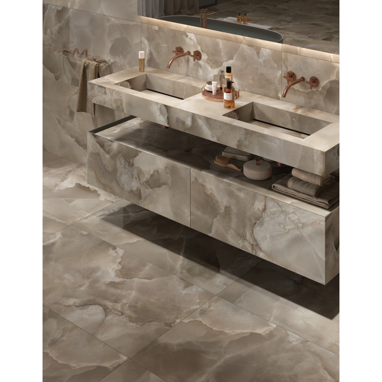 Mirage Onyce Argan ON05 Pearl Boden- und Wandfliese 60x120 cm