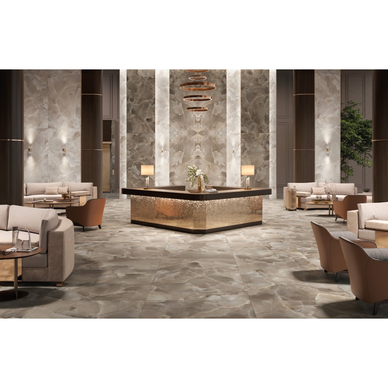 Mirage Onyce Argan ON05 Pearl Boden- und Wandfliese 60x120 cm