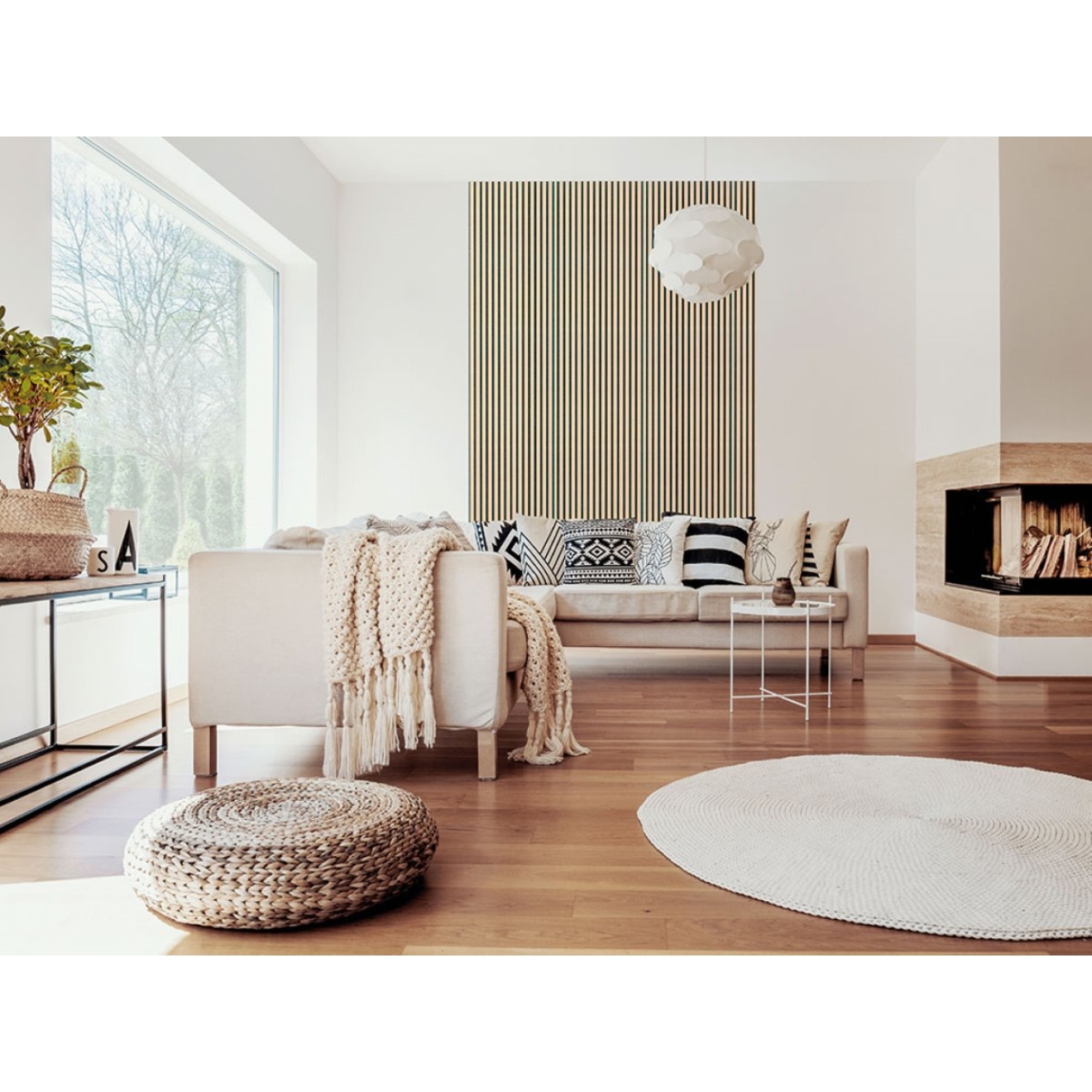 PrimeCollection Akustik Wandpaneel Nature Oak MDF Furnier 240x60 cm