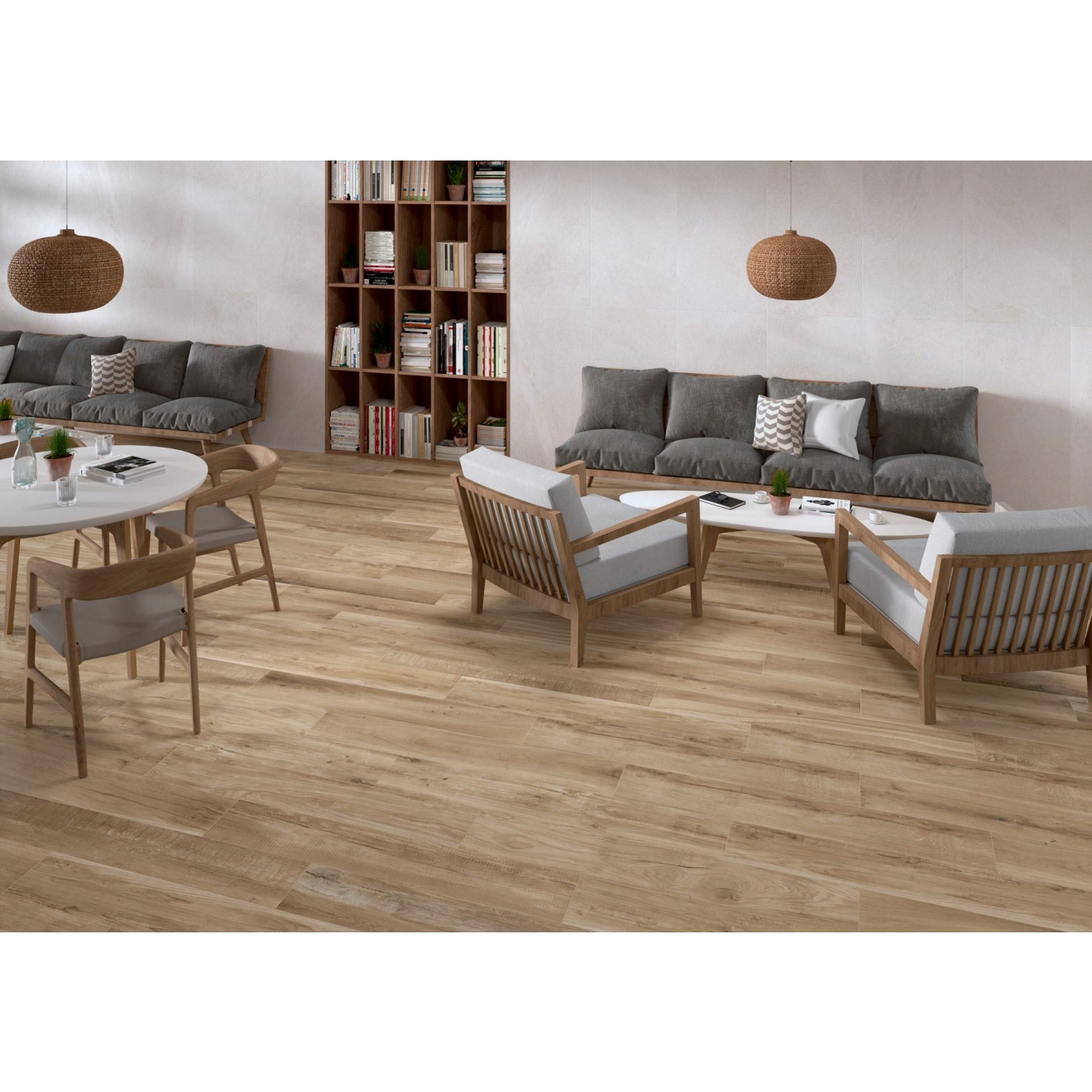 PrimeCollection Wood Oak Roble Wand- und Bodenfliese 20x120 cm