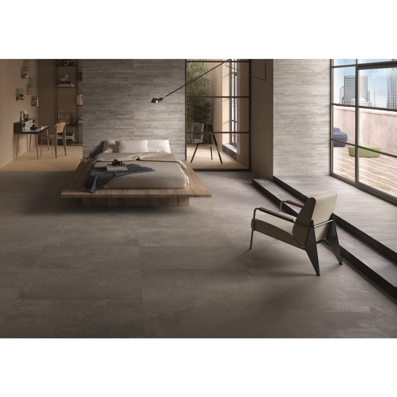 Provenza Re-Play Concrete Boden- und Wandfliese Dark Grey Recupero 60x120 cm