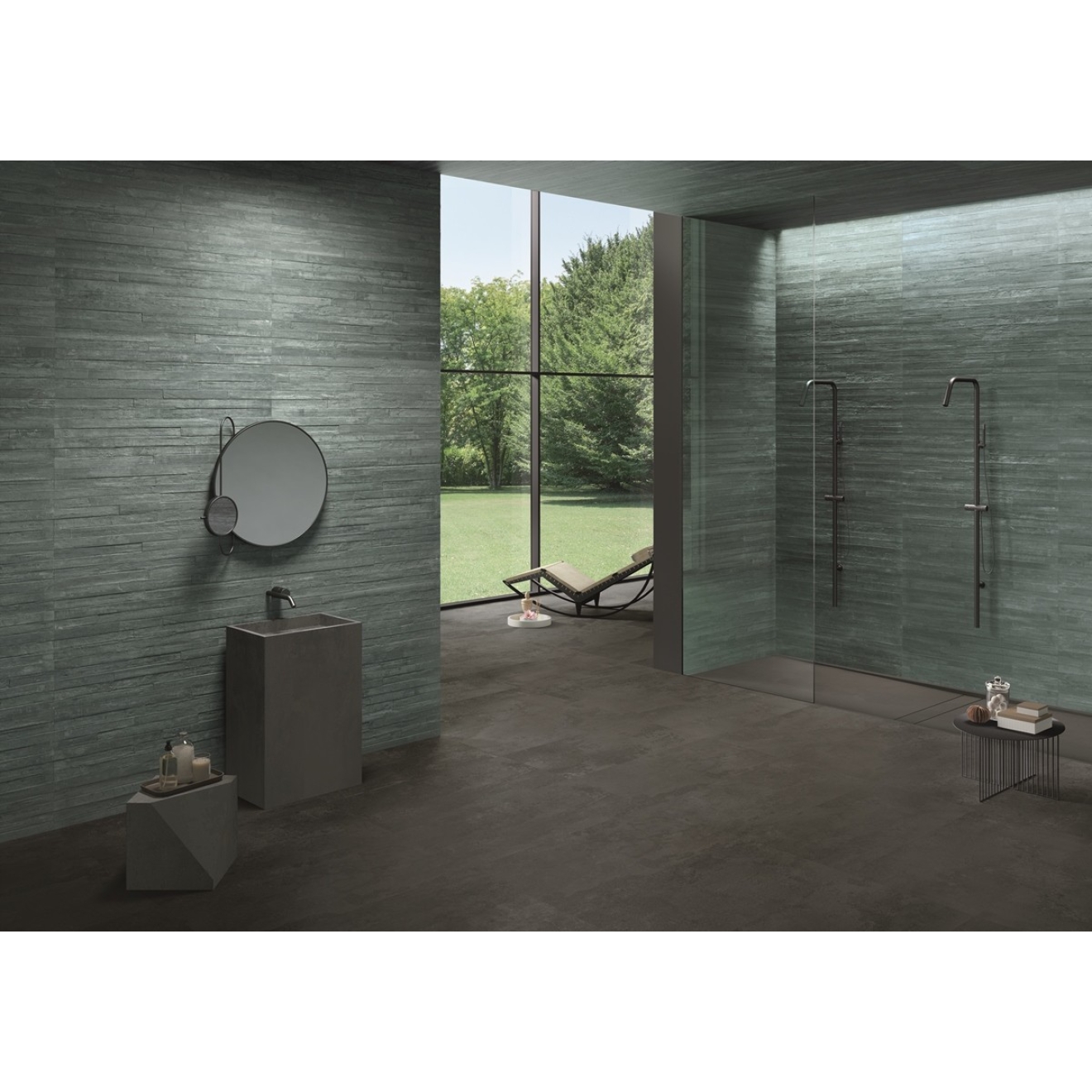 Provenza Re-Play Concrete Boden- und Wandfliese Anthracite Recupero 120x120 cm