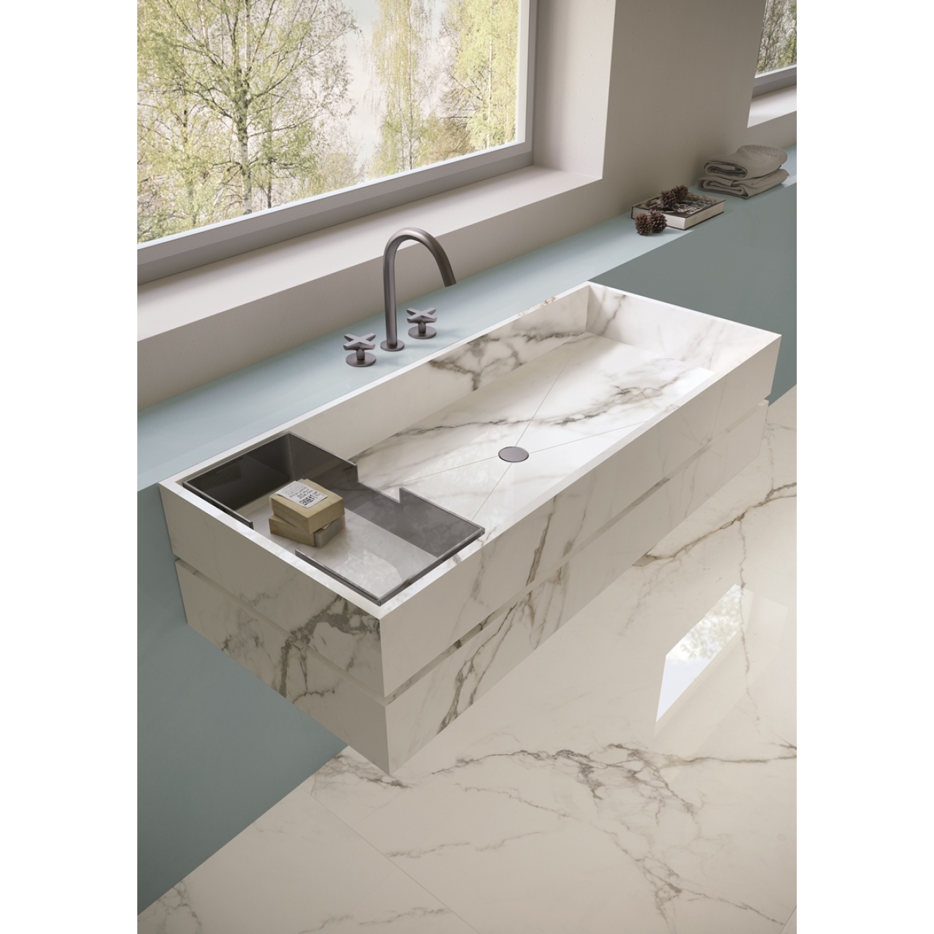 Provenza Unique Marble Boden- und Wandfliese Resin glänzend 60x120 cm