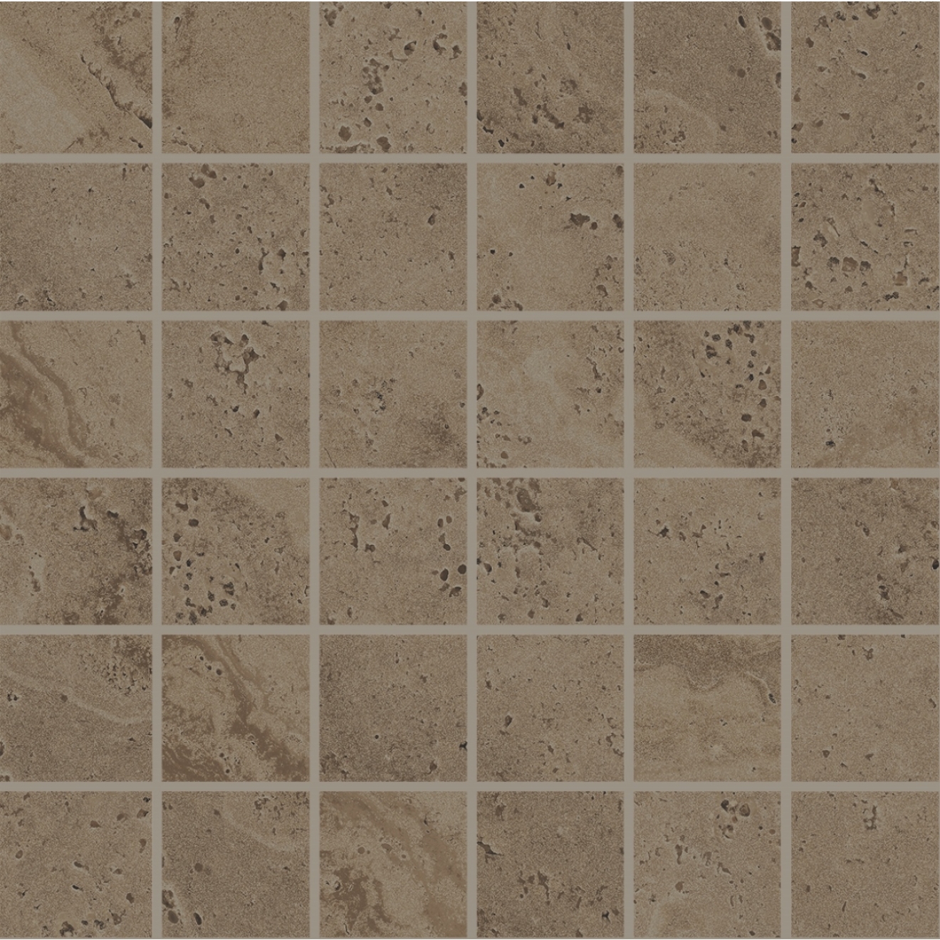 Provenza Unique Travertine Mosaik 5x5 Chocolate Minimal matt Matte 30x30 cm