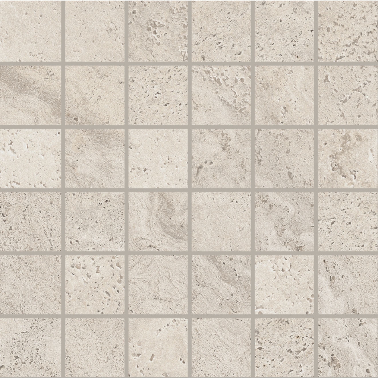 Provenza Unique Travertine Mosaik 5x5 Silver Minimal matt Matte 30x30 cm