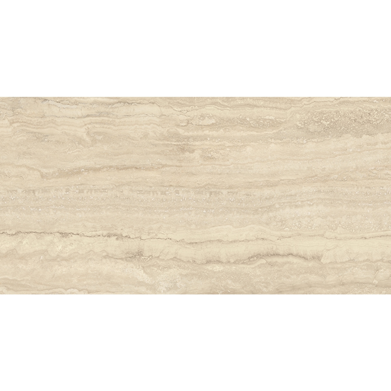 Provenza Unique Travertine Boden- und Wandfliese Cream Vein Cut glänzend 60x120 cm