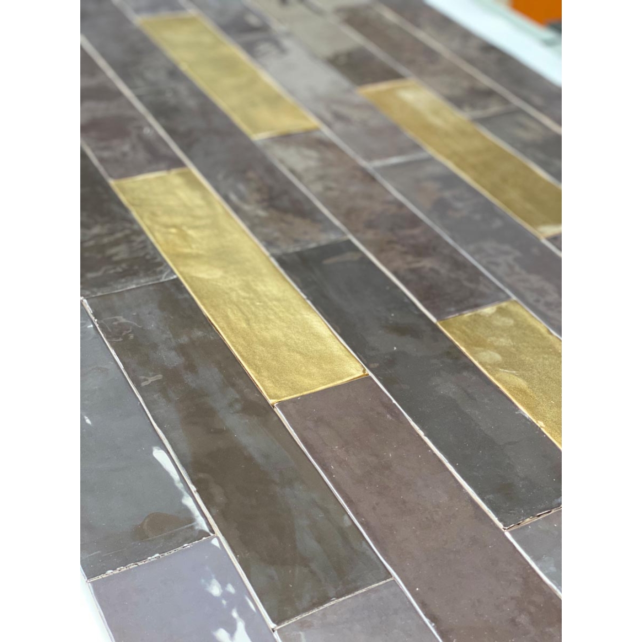 Revoir Paris Atelier Gold Luxe Wandfliese 6,2x25 cm