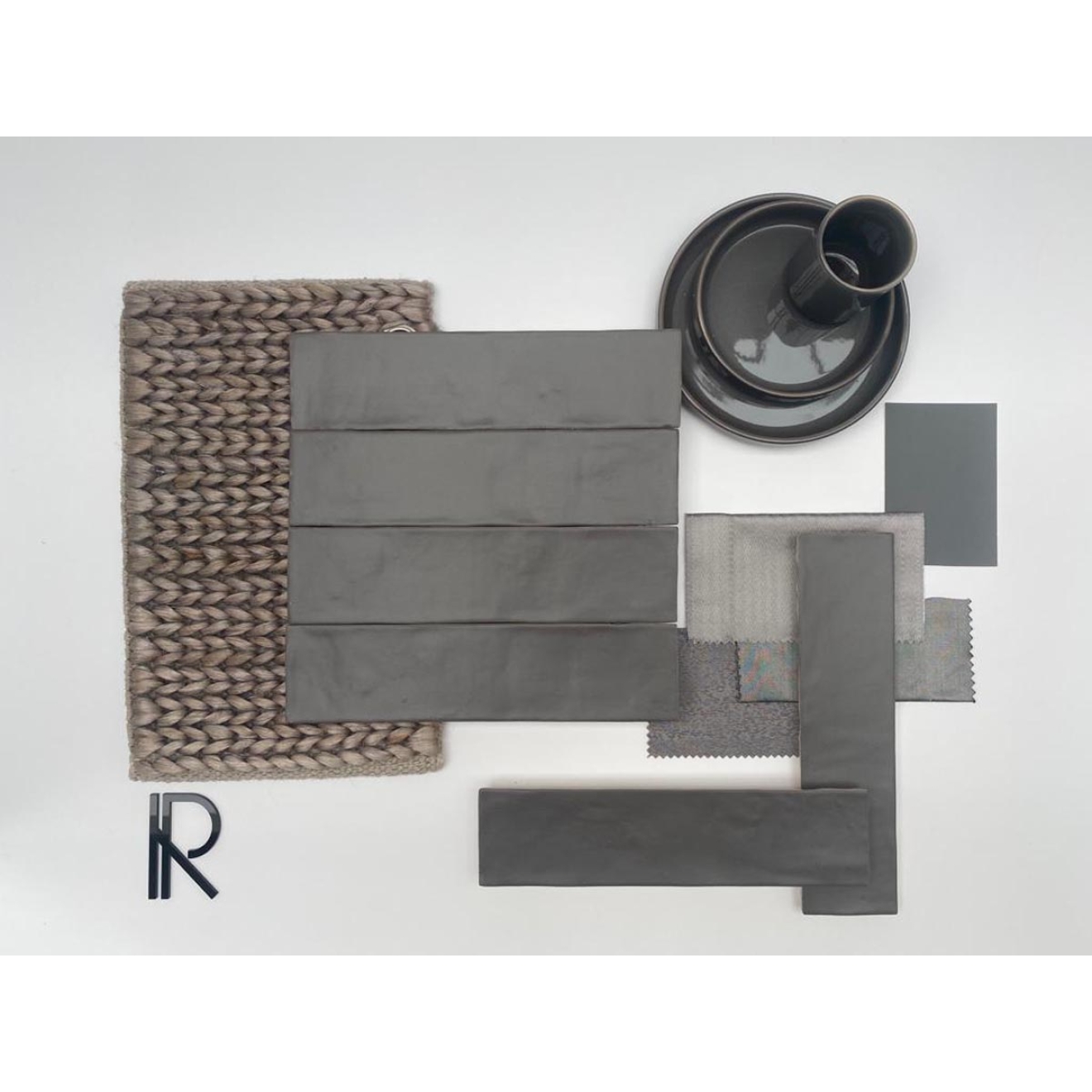 Revoir Paris Provence Antracite matt Wandfliese 6,2x25 cm