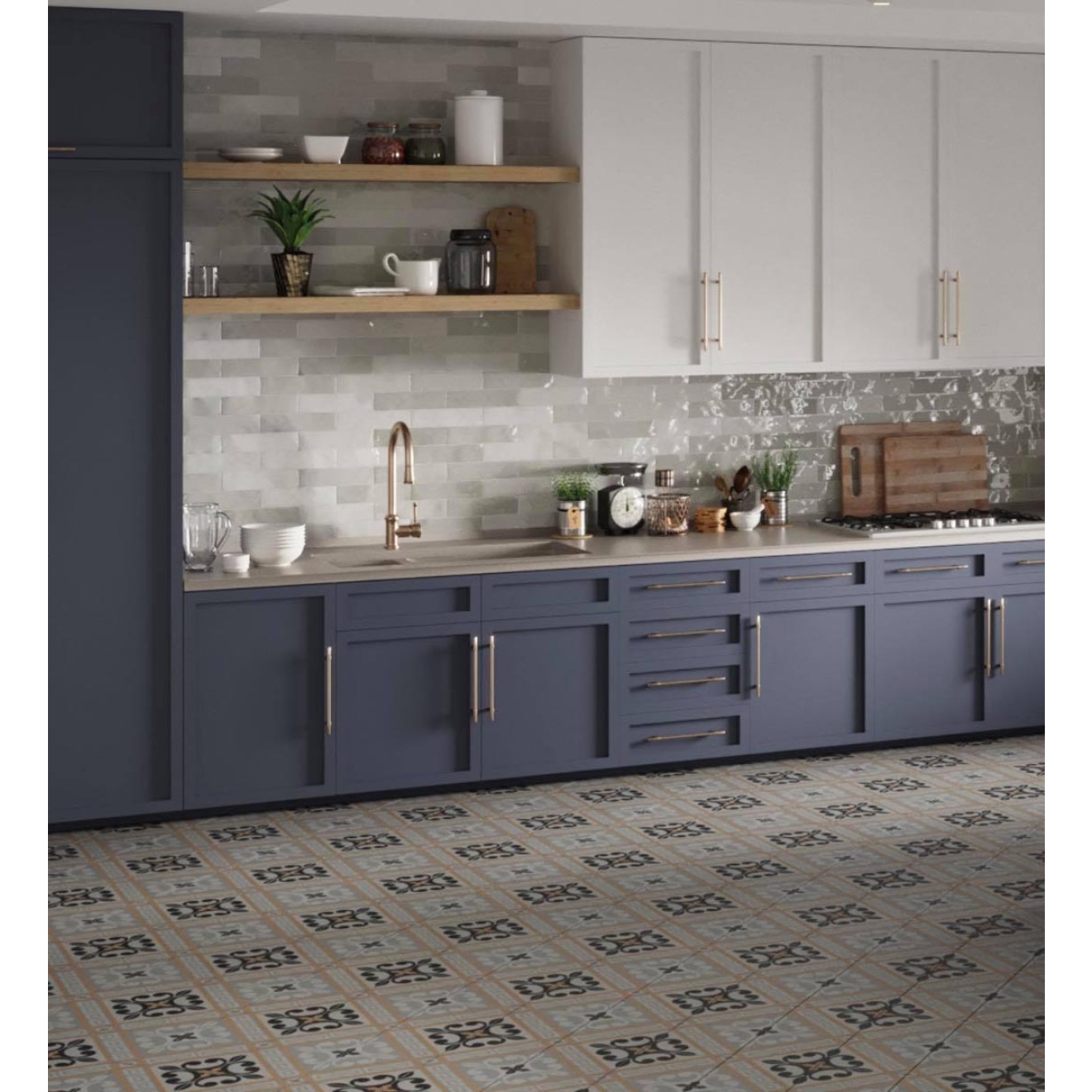 Revoir Paris Atelier Gris glänzend Wandfliese 6,2x25 cm