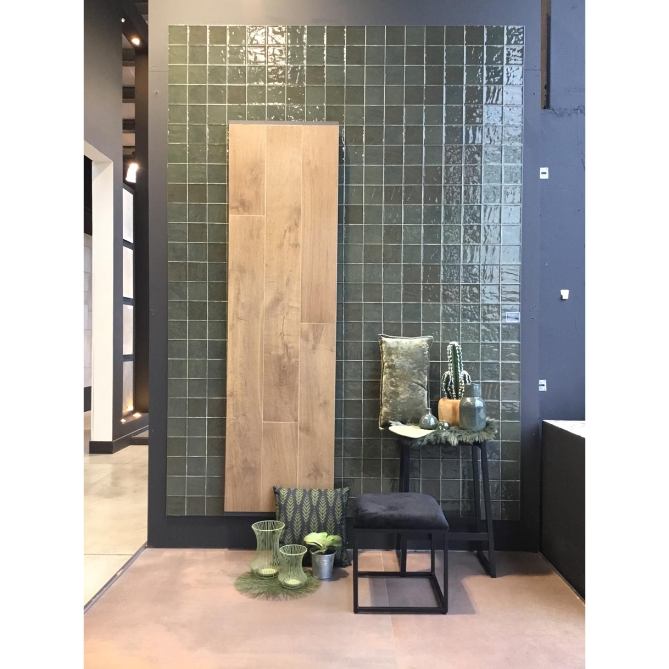 Revoir Paris Atelier Vert Emeraude glänzend Wandfliese 10x10 cm