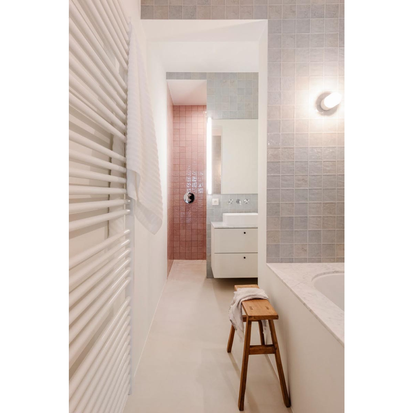 Revoir Paris Atelier Vieux Rose glänzend Wandfliese 10x10 cm