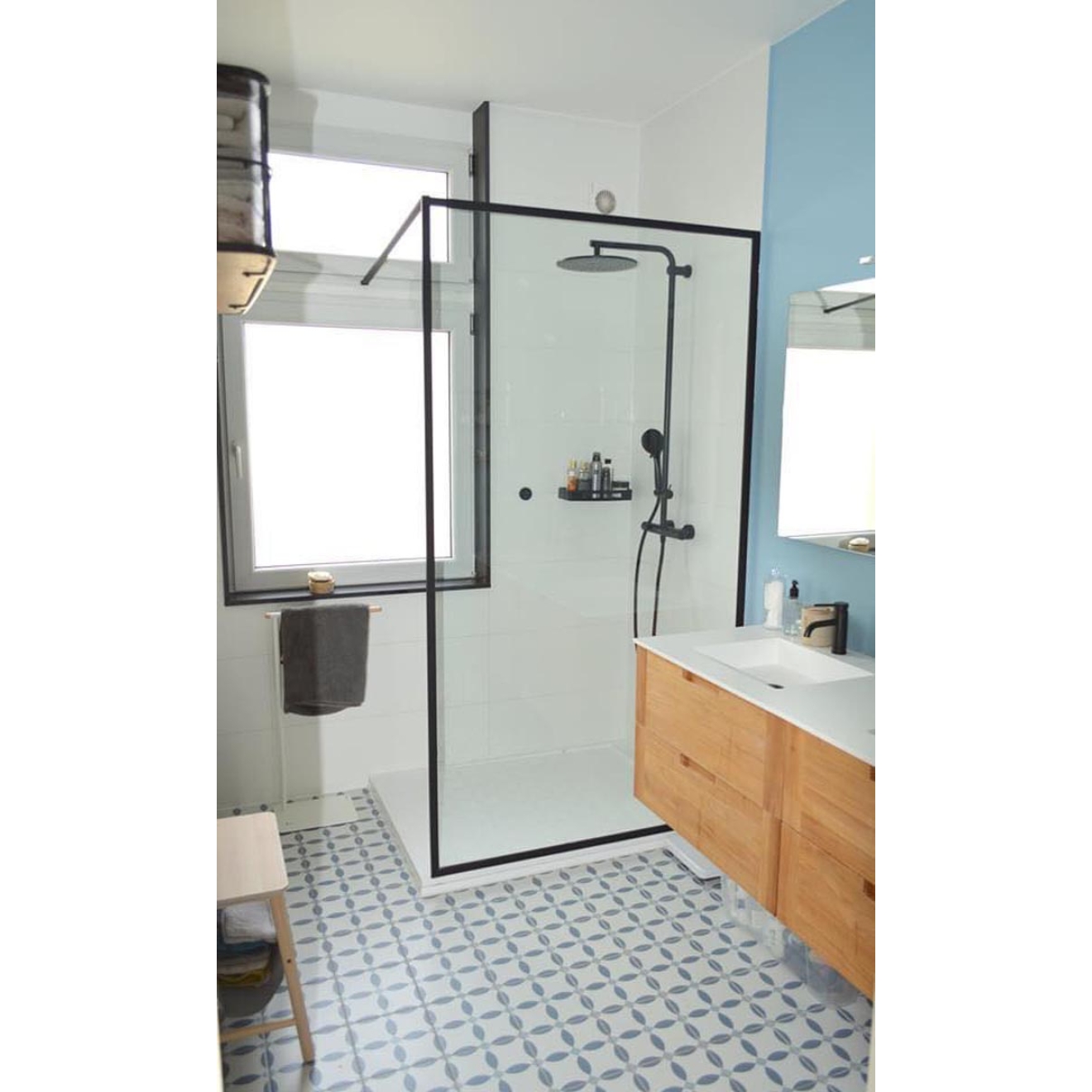 Revoir Paris La Madeleine Chere Bleu matt Wand/Bodenfliese 20x20 cm