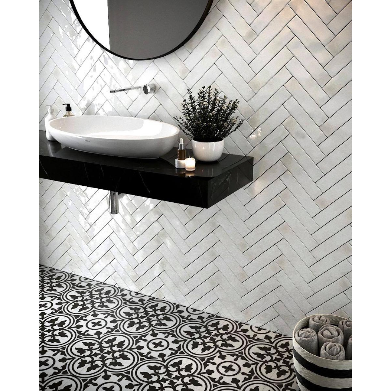 Revoir Paris La Madeleine Flavie Blanc matt Wand/Bodenfliese 20x20 cm