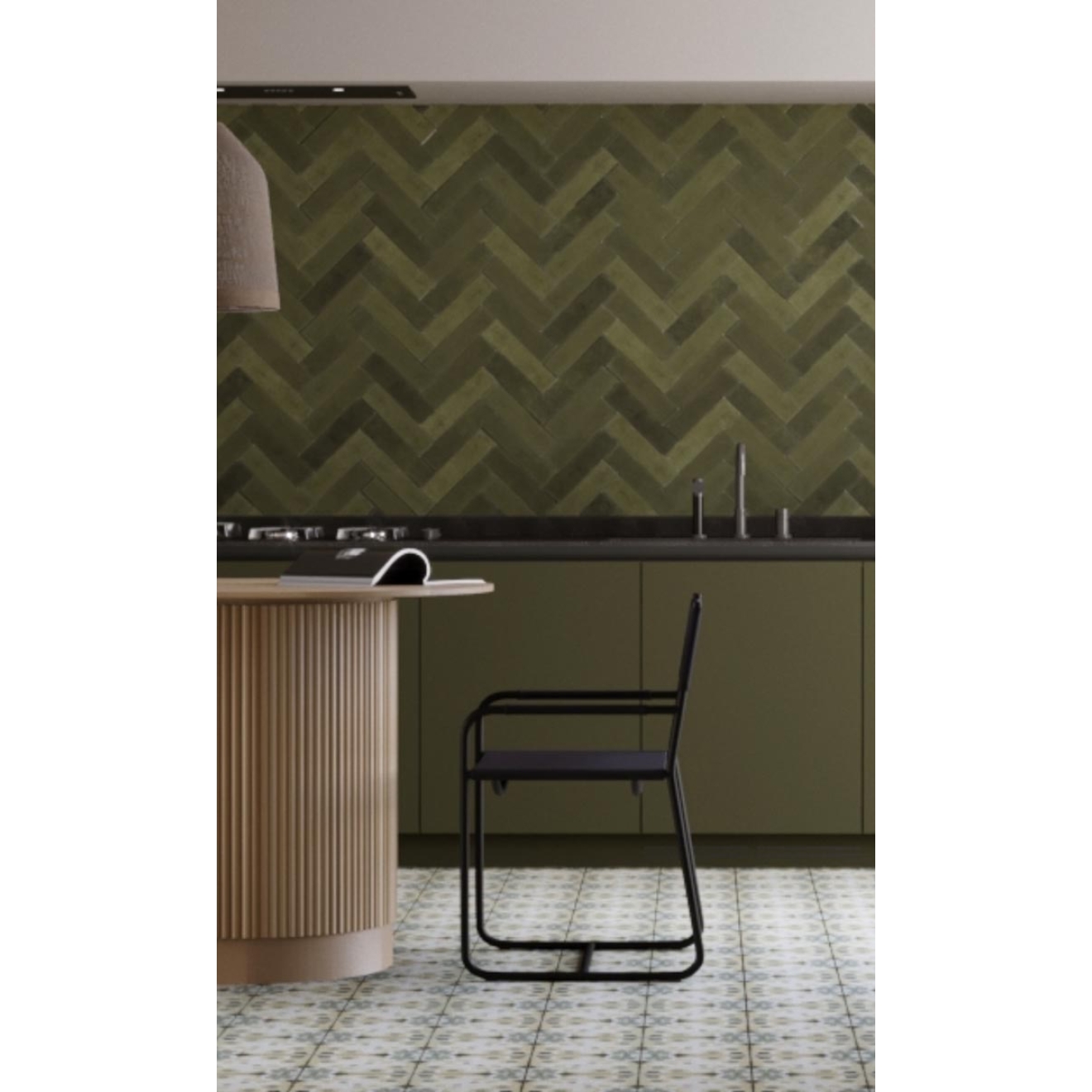 Revoir Paris Atelier Emeraude matt Wandfliese 6,2x25 cm