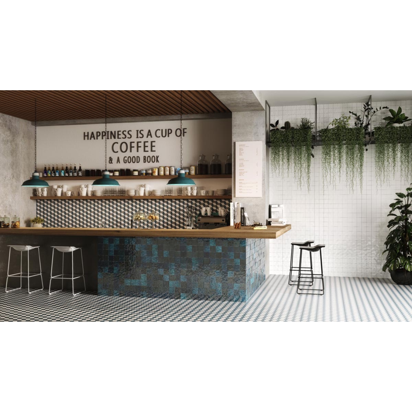 Revoir Paris Atelier Marine glänzend Wandfliese 10x10 cm