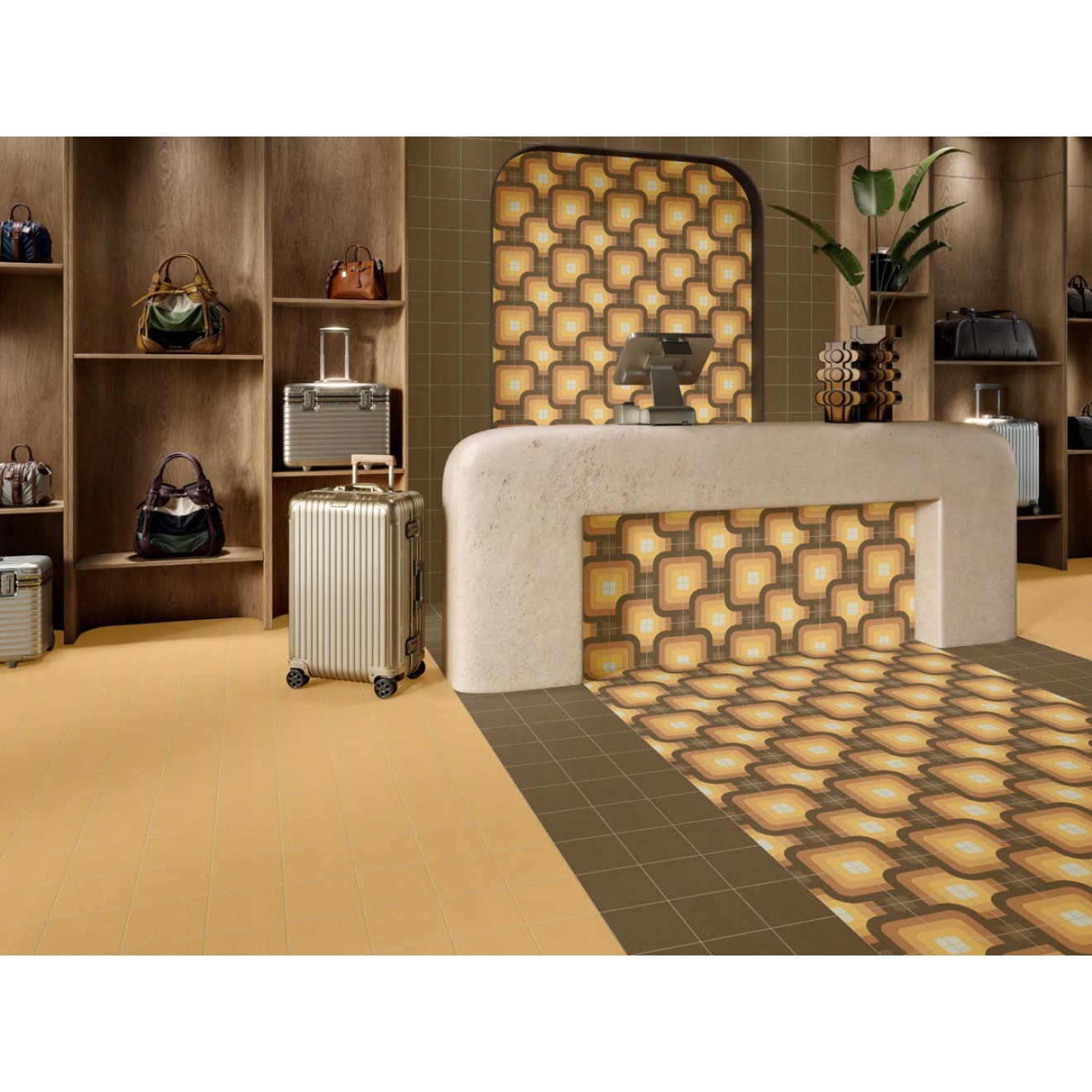 Revoir Paris Si-Bel Chataigne Uni Fonce matt Wand/Bodenfl. 15x15 cm