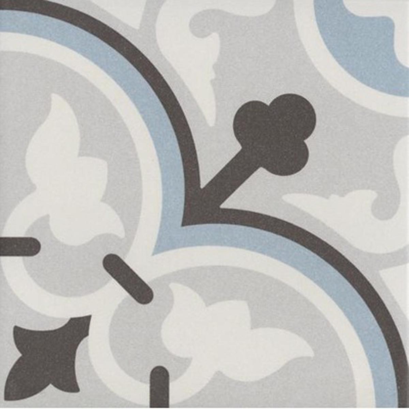 Revoir Paris La Madeleine Flavie Bleu matt Wand/Bodenfliese 20x20 cm