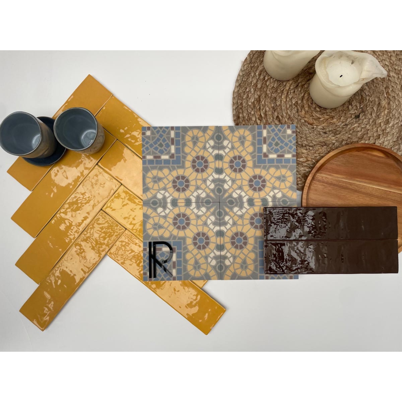 Revoir Paris Studio Brun Retro glänzend Wandfliese 6,2x25 cm