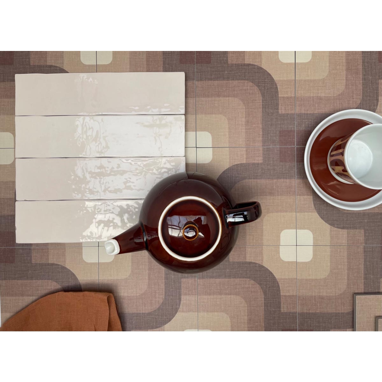 Revoir Paris Studio Creme glänzend Wandfliese 6,2x25 cm