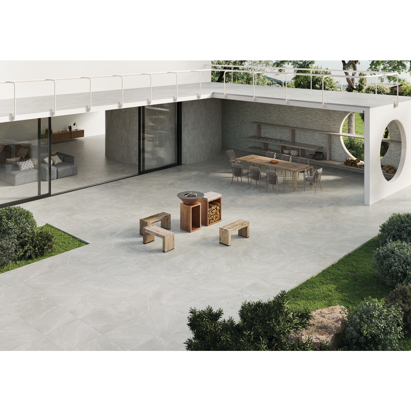 Provenza Saltstone Terrassenplatte Grey Ash matt 80x80 cm