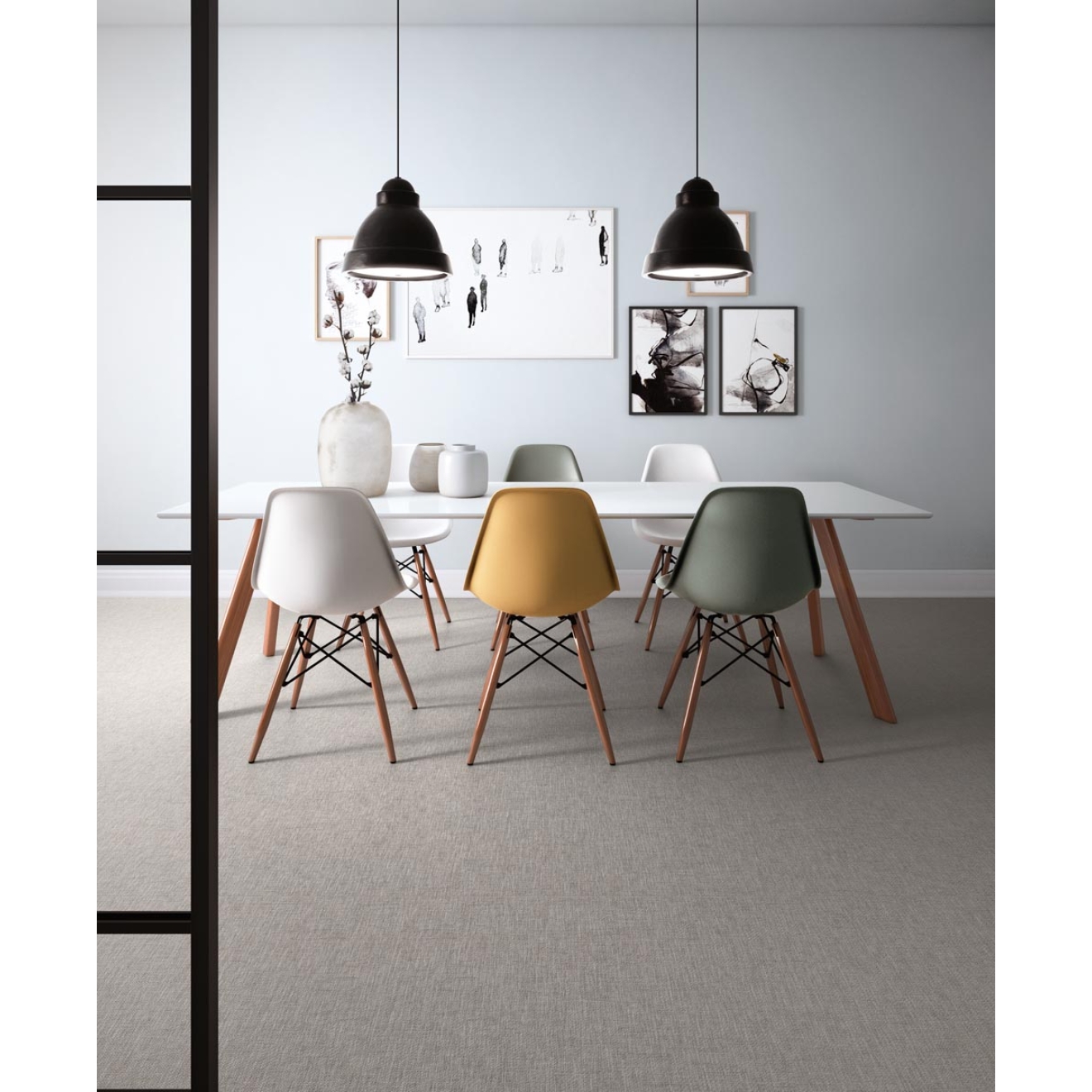 Fliese Sant Agostino Fineart in der Farbe Grey verlegt in einem Wohnzimmer