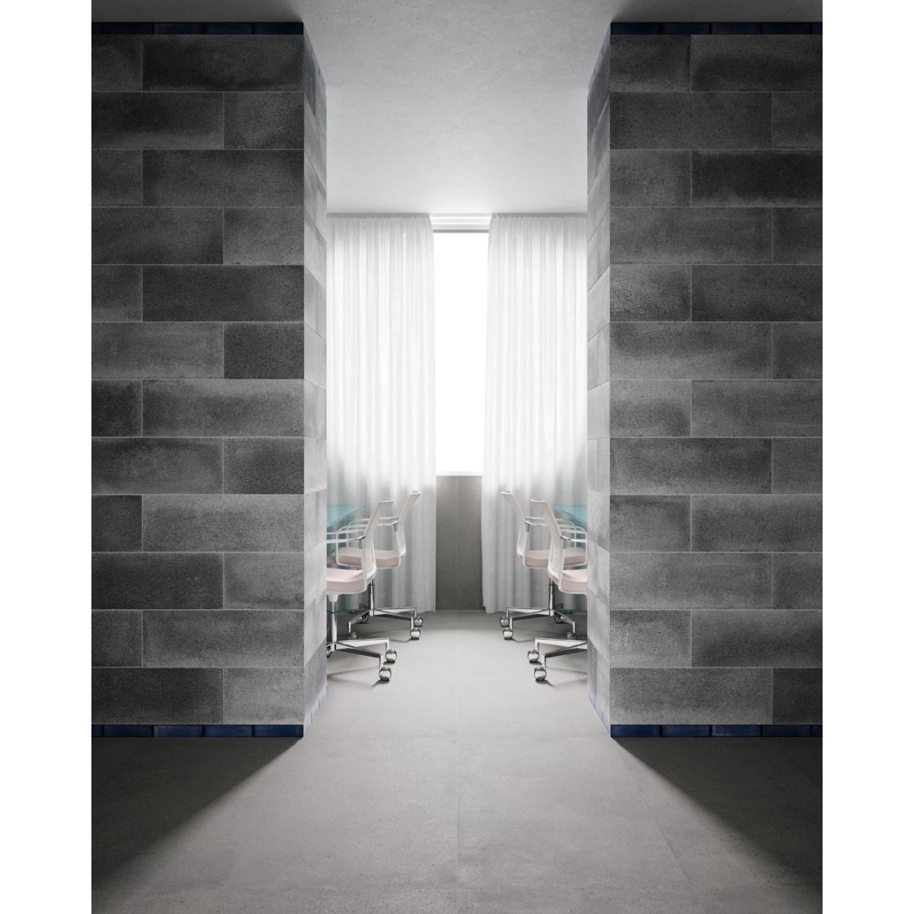 Dekor Sant Agostino Logic in der Farbe Tecno 1 verlegt in einem Büro