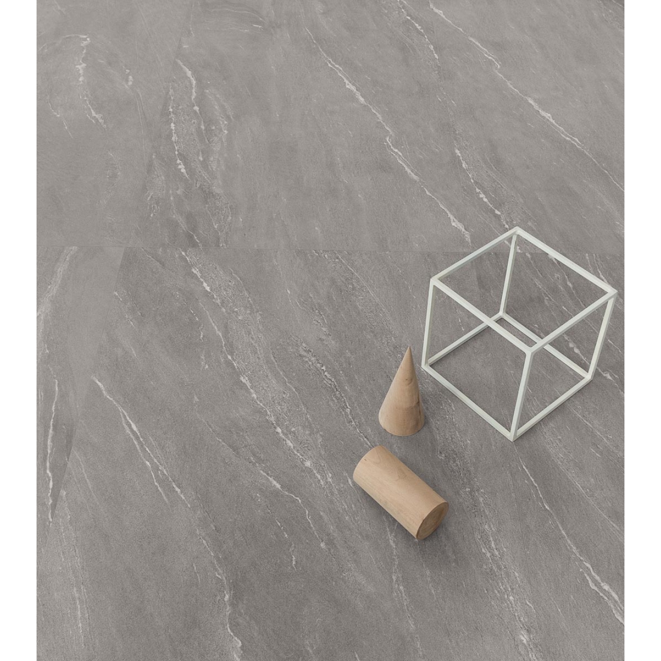 Fliese Sant Agostino Waystone in der Farbe Grey verlegt unter einem Würfel