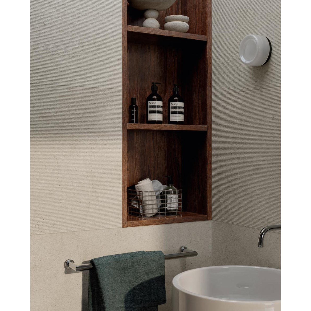 Sant Agostino Baystone Pearl NAT Dekor Plisse 60x120 cm