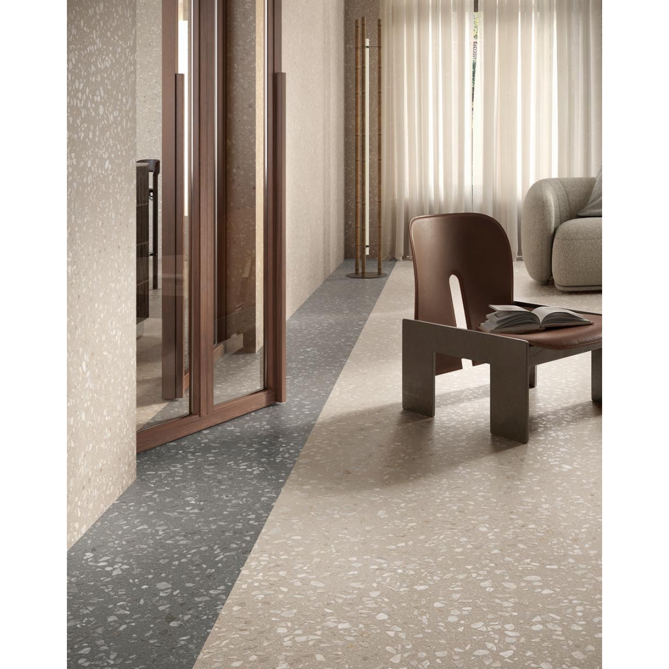 Sant Agostino Glow Grey NAT Boden- und Wandfliese 90x90 cm