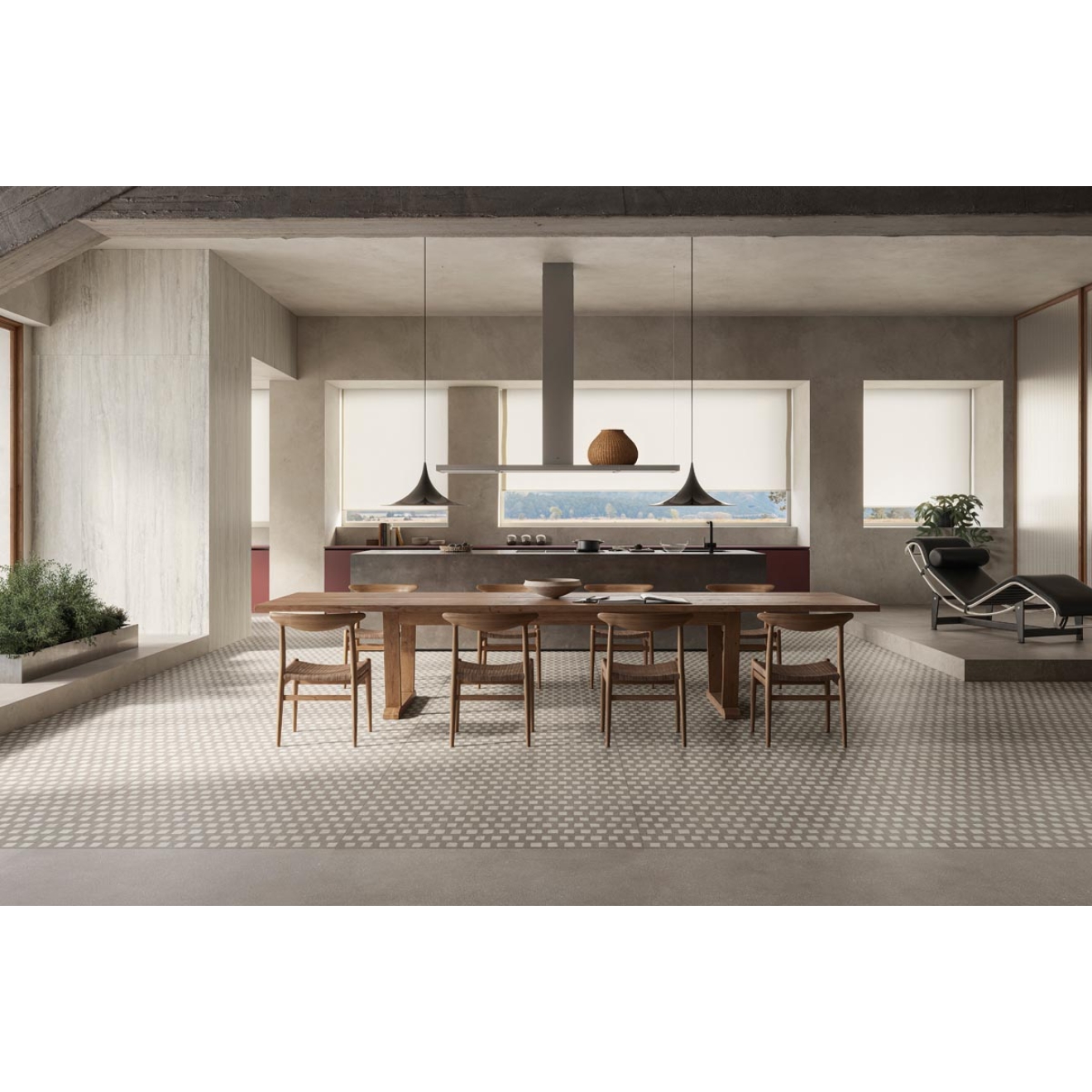 Sant Agostino Gravel Small Grey Antislip Terrassenplatte 90x90 cm