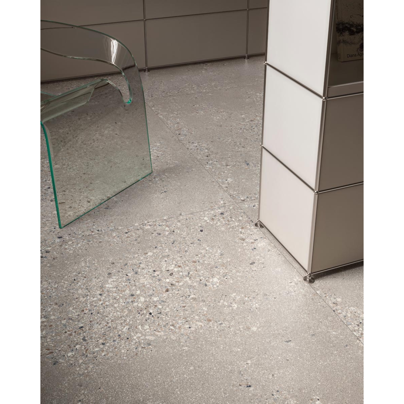 Sant Agostino Gravel Large Grey Antislip Bodenfliese 90x90 cm