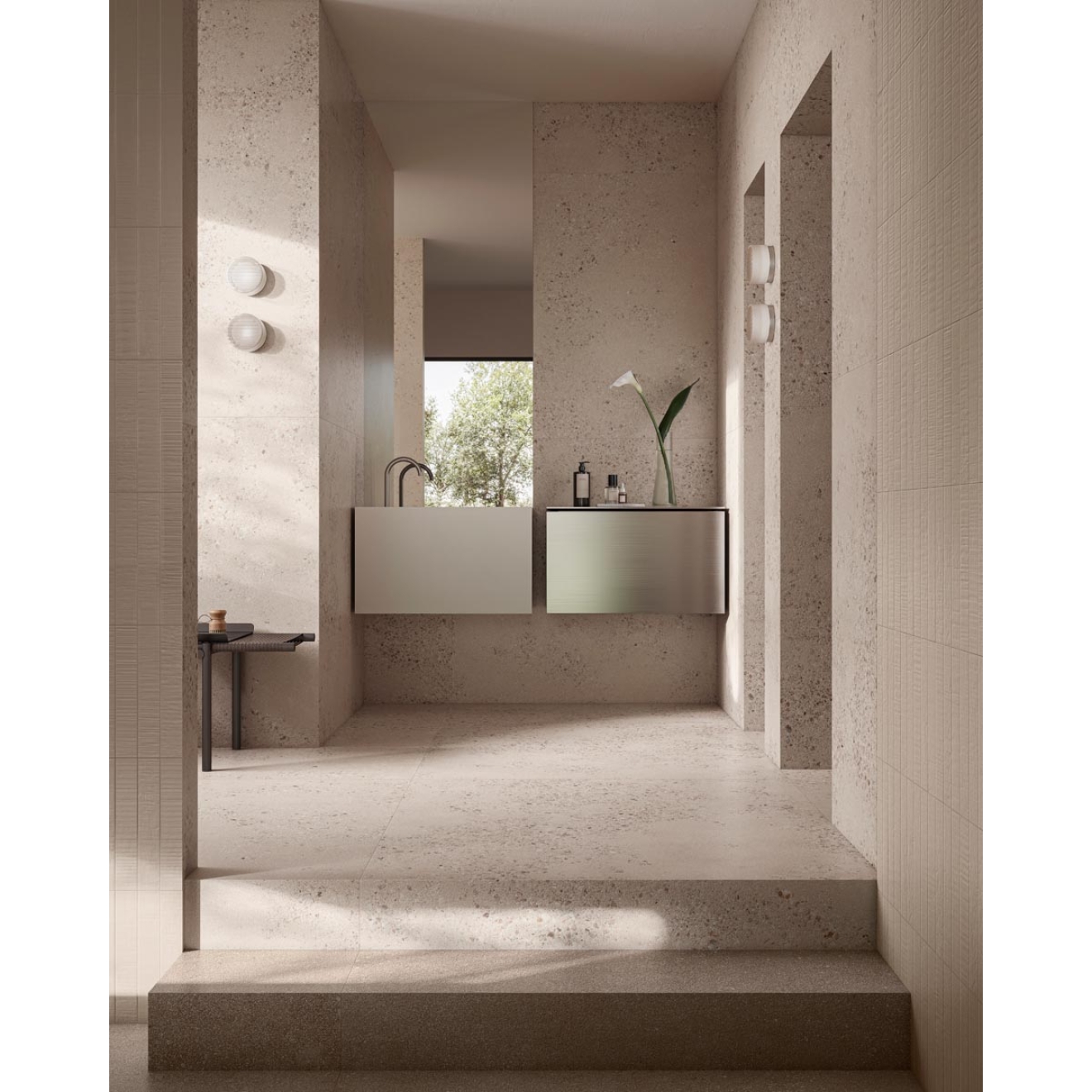 Sant Agostino Gravel Large Light NAT Boden- und Wandfliese 60x60 cm