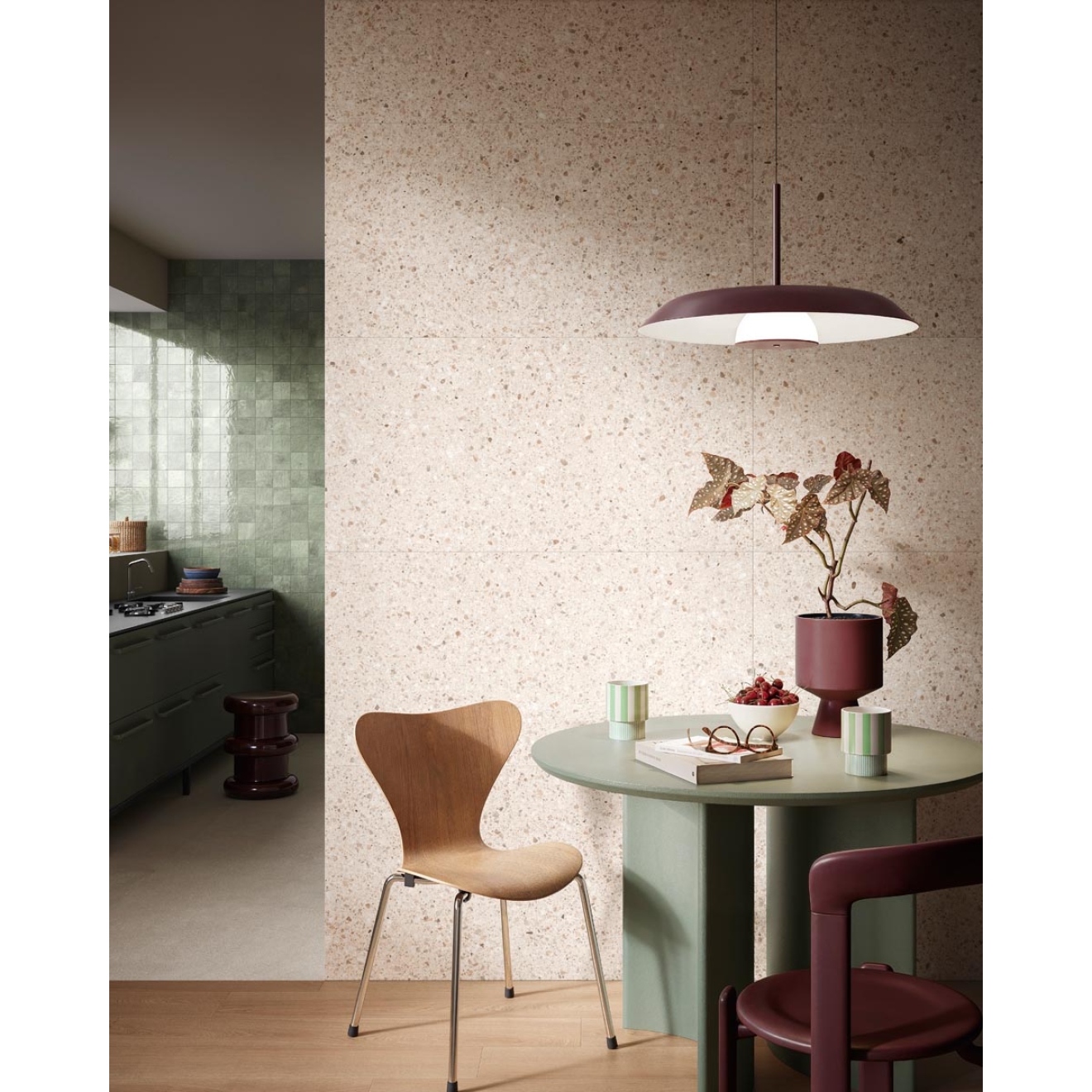 Sant Agostino Gravel Small Pearl NAT Boden- und Wandfliese 120x120 cm