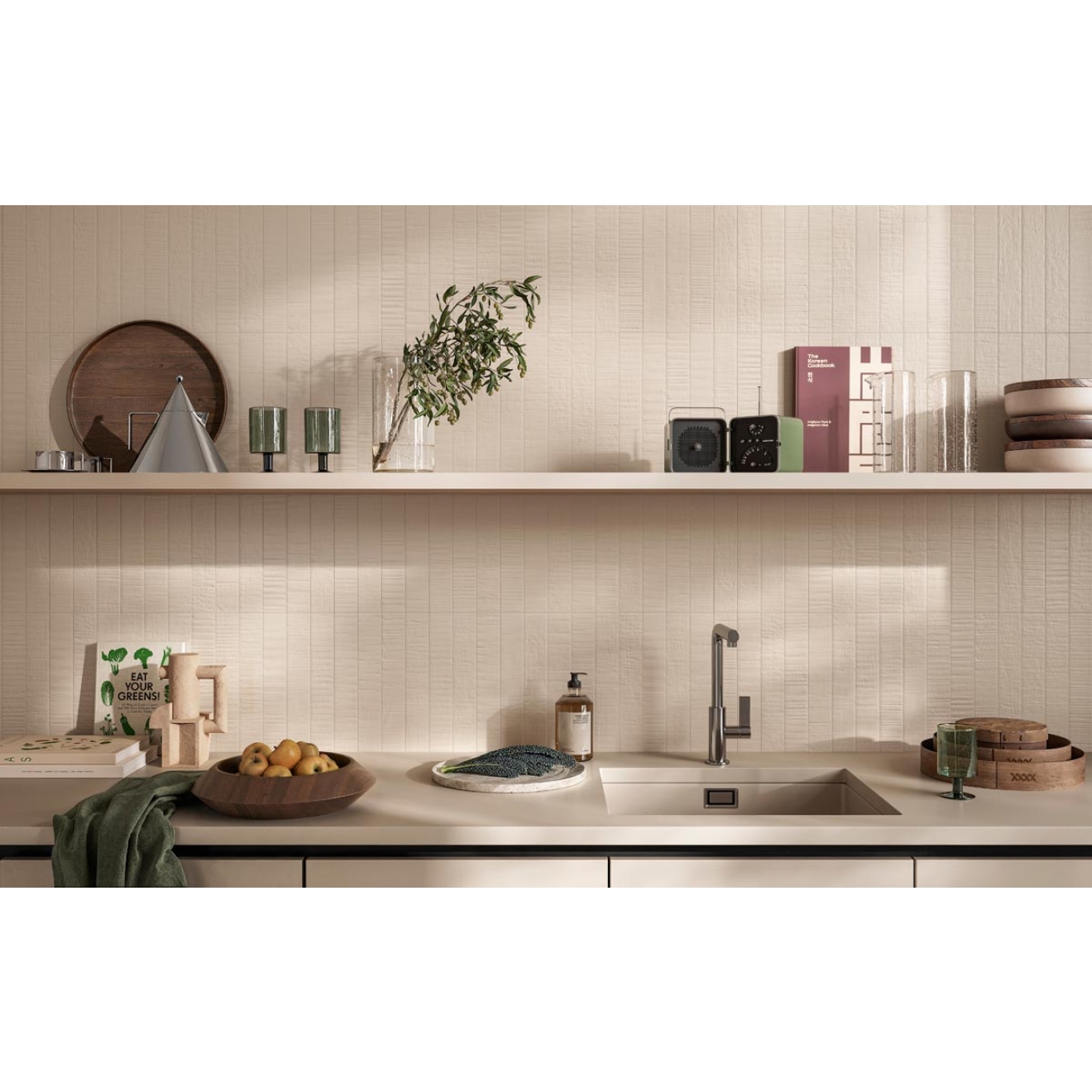 Sant Agostino Iki Wood Almond NAT Boden- und Wandfliese 5x30 cm