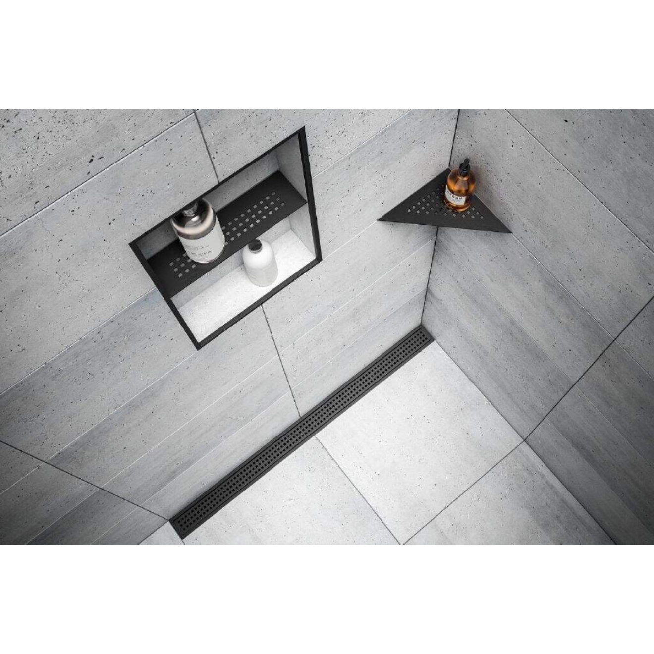 Schlüter KERDI-LINE-C 19 mm Rinnenabdeckung FRAMED TILE Graphitschwarz 50 cm