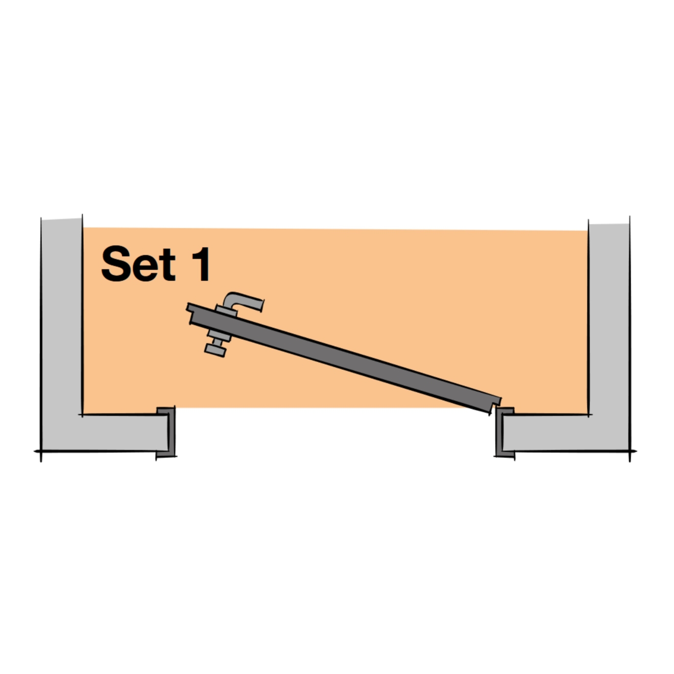 Schlüter KERDI-CID Andichtungs-Set 1 für Tür-Durchgänge, Höhe: 11 mm