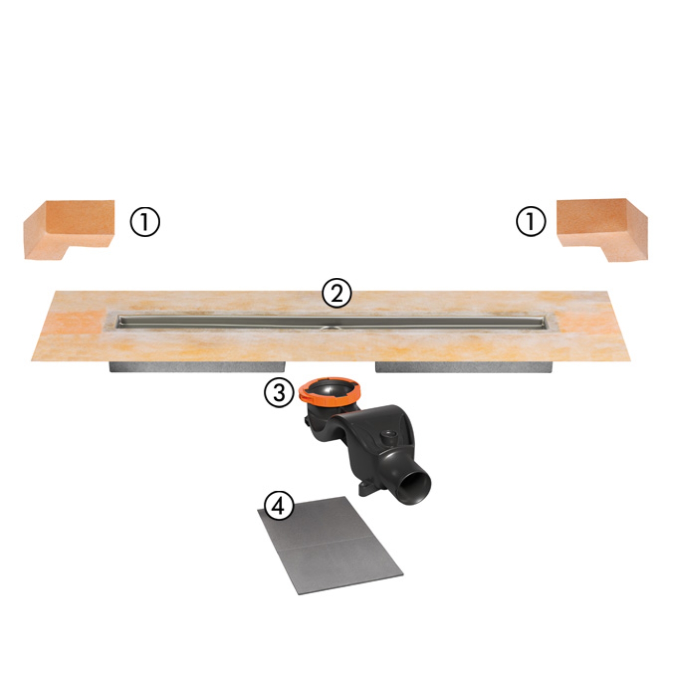 Schlüter KERDI-LINE-F 50 Duschrinne DN50 KLF50GE120