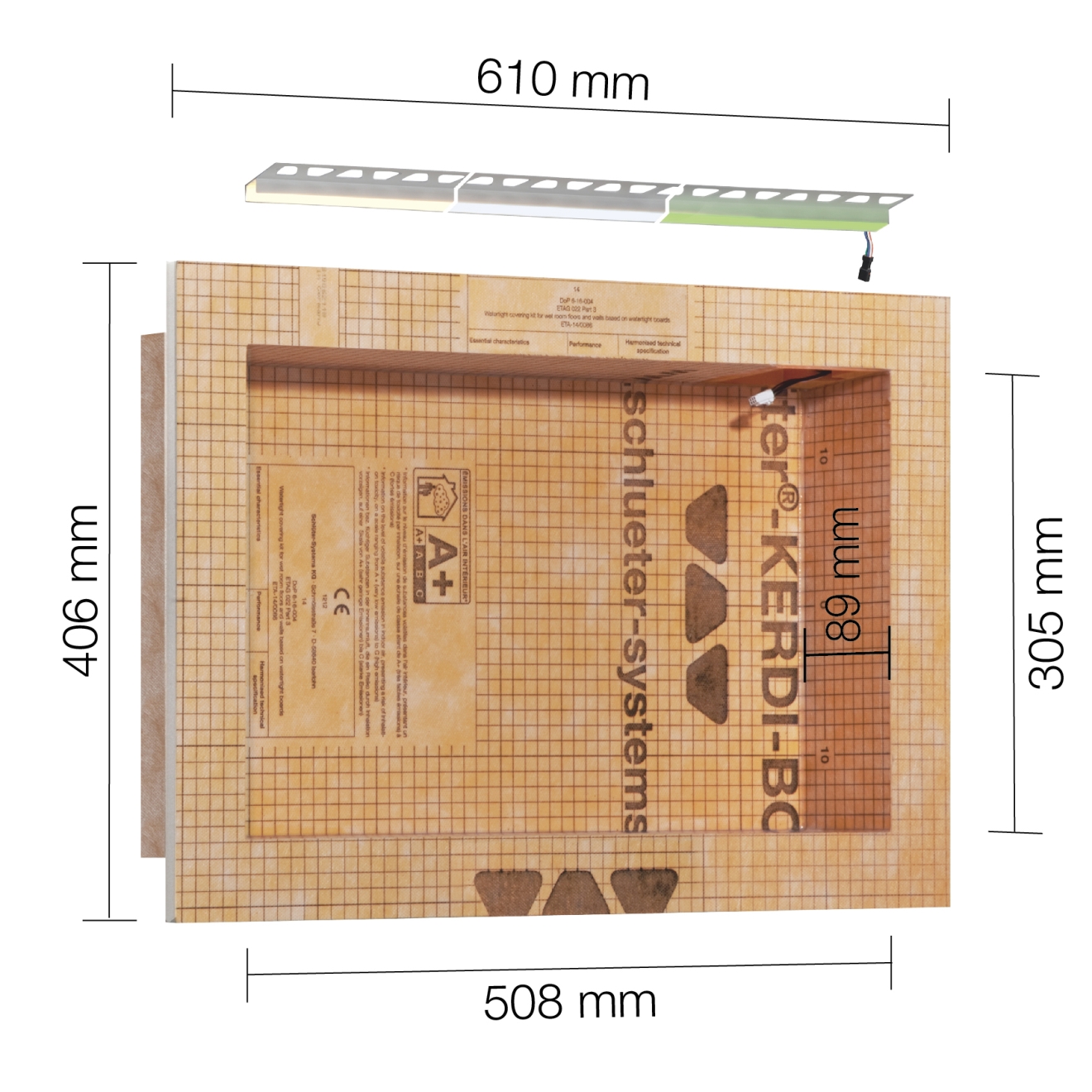 Schlüter LIPROTEC EASY Nischen-Set 508x305mm Neutralweiß