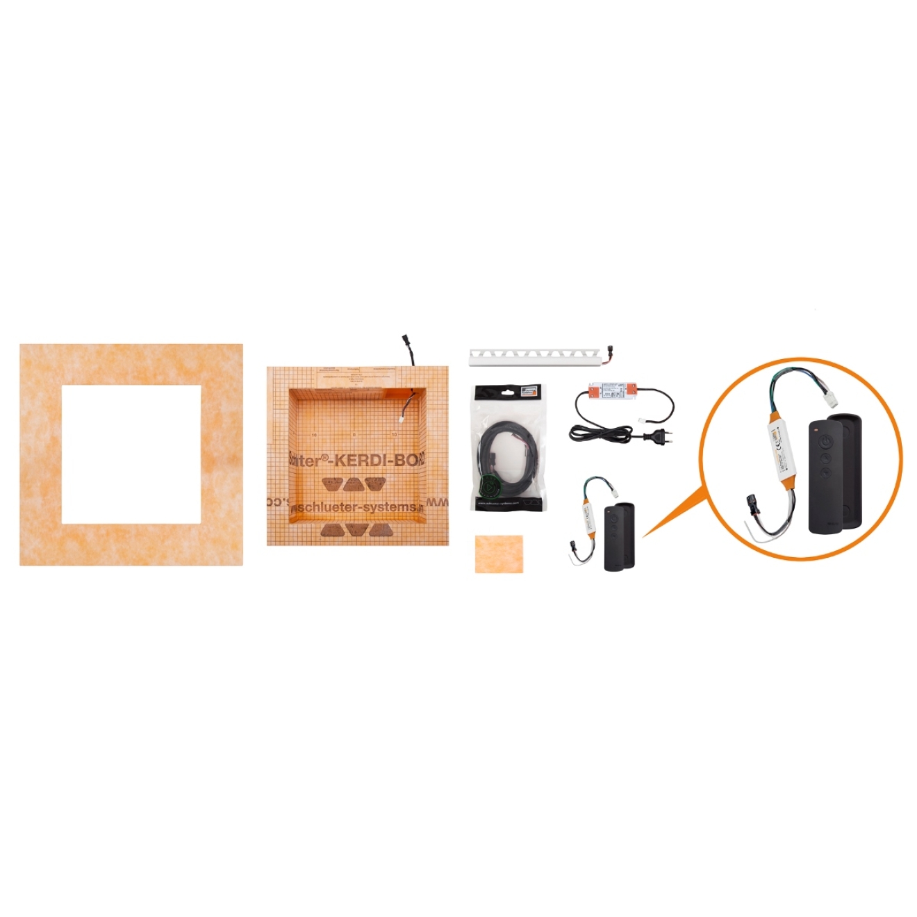 Schlüter LIPROTEC EASY Nischen-Set 305x508mm RGB+W mit Bluetooth-Receiver