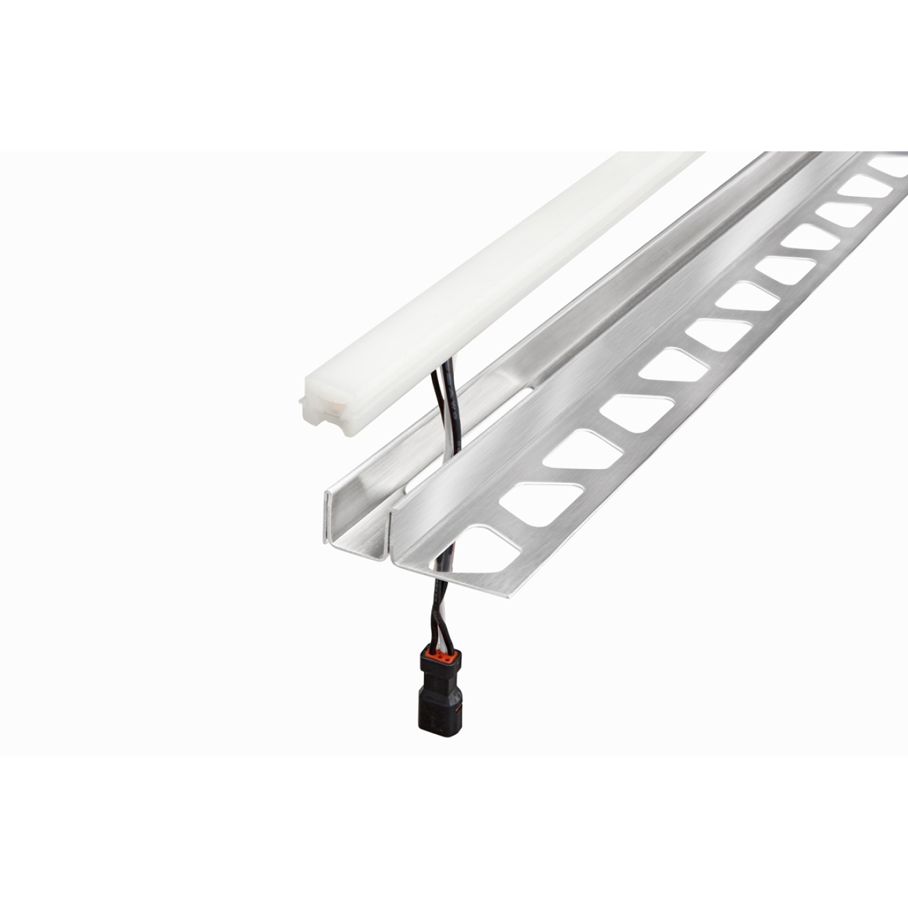 Schlüter LIPROTEC EASY LED-Modul mit Schenkel Neutralweiss Edelstahl gebürstet V4A 200 cm