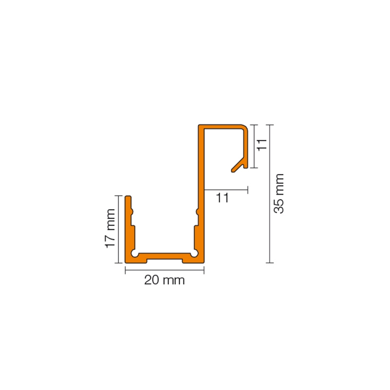 Schlüter LIPROTEC WSQ Profil mit Quadec-Abschluss Aluminium 250 cm