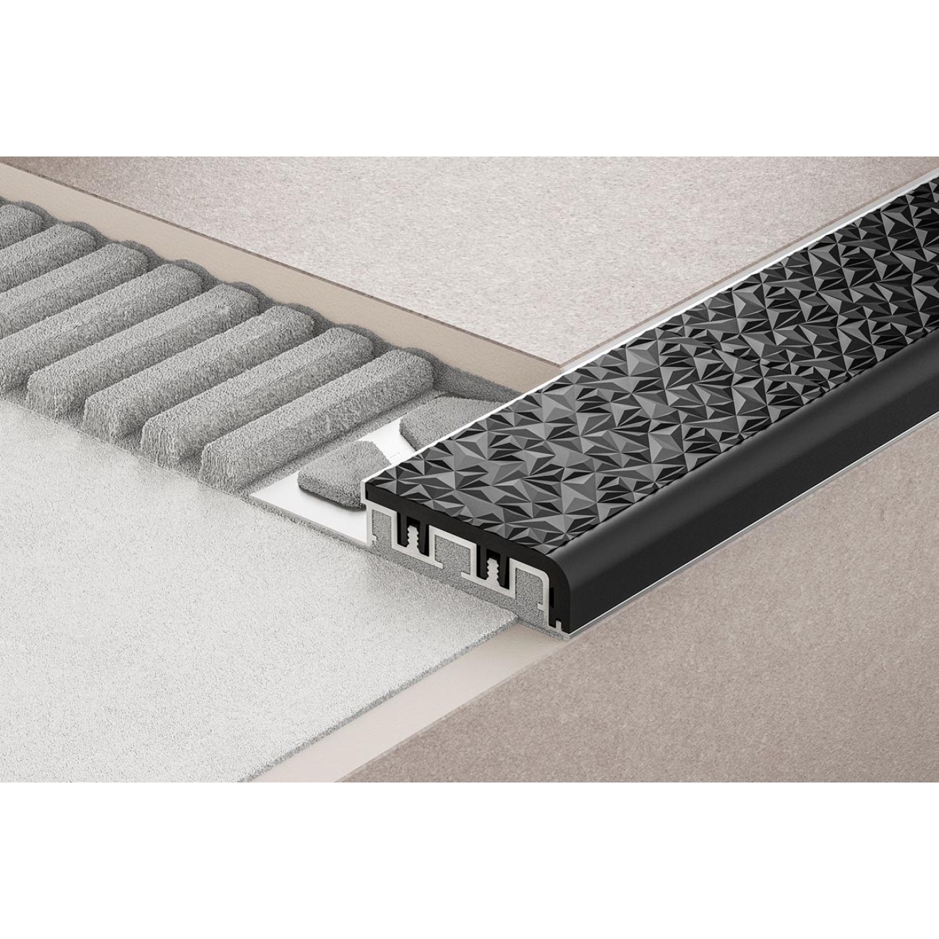 Schlüter TREP-V 42 Treppenprofil, Fugengrau, Länge: 100 cm, Höhe 12,5 mm